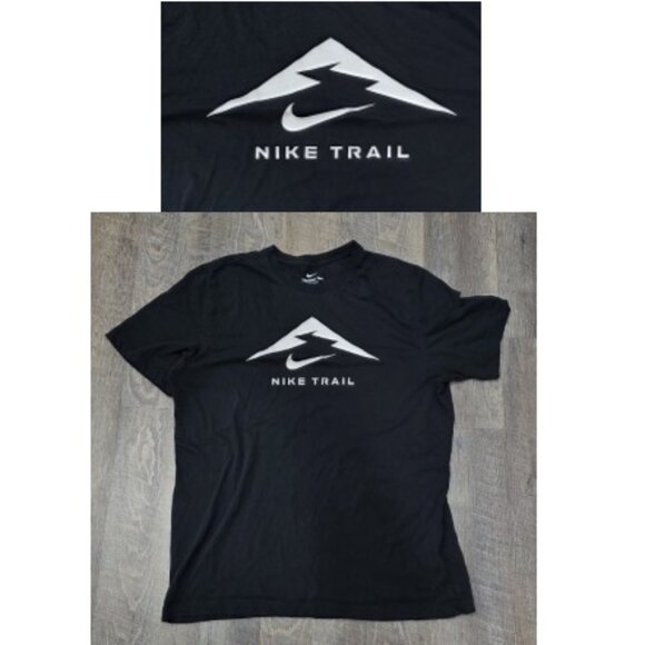 Nike Trail Shirt Men's Large Black Dri-FIT Running Tee Men's Nike Shirt - Picture 1 of 4